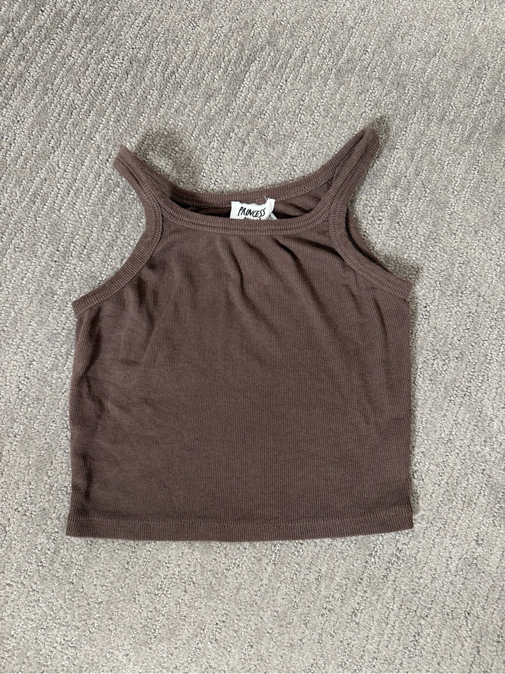 Princess Polly Ribbed Cropped Tank, Size S - Picture 3 of 6